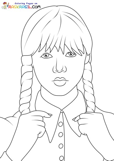 ausmalbild wednesday addams|Wednesday Addams Coloring Pages (16。